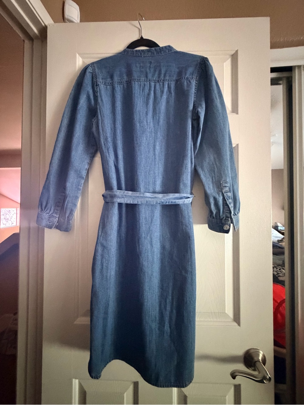 GAP Light Blue Denim Midi Shirt Dress - Picture 6 of 8